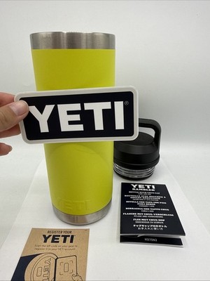 Yeti 18oz Rambler Water Bottle Firefly Yellow with Chug Cap Promo Yeti 18oz Rambler Water Bottle Firefly Yellow with Chug Cap Promo