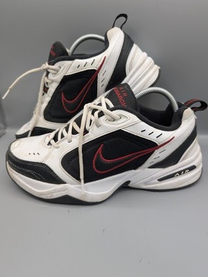 Nike Air Monarch IV Weiß Schwarz Rot Turnschuhe Größe Uk 9,5 US 10,5 