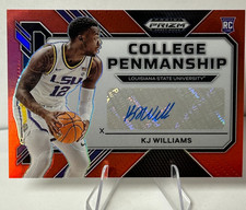 2023 Panini Prizm Draft Picks - College Penmanship KJ Williams #CP-KJW Red Prizm