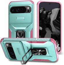 Google Pixel 10 Pro XL Phone Case, Heavy Duty Rugged Hard PC Cover with Kickstan