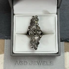 Vintage Native American Sterling Silver Long Squash Blossom Ring Size 6.5