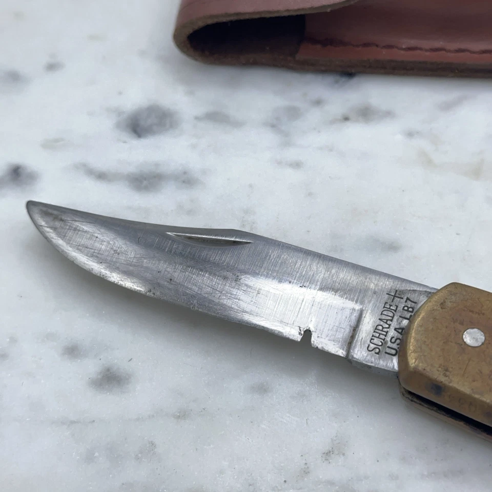 Vintage Schrade+ Uncle Henry Bear Paw USA LB7 Knife w/ Sheath Pocket Knife READ - image 2 of 4