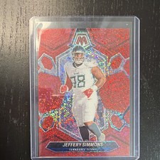 Panini Mosaic Football Jeffery Simmons #215 Red Sparkle Prizm Tennessee Titans