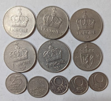Lot of 11 Norwegian Norway coins 1962-1981 Krone 50 25 10 Ore
