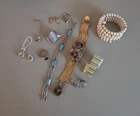 Lot Vintage Sterling  Items Costume Gold Kendra Scott Earring Bracelet Pin Rings