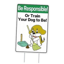 Funny No Dog Poop Sign for Yard 8" x 12" Double-Side No Pooping Peeping A02