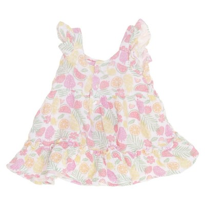 Duck Duck Goose, Kleid, Größe: 92, Pink/Gelb/Grün, Baumwolle, Blumen #Dvd