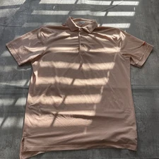 Peter Millar Summer Comfort Polo Shirt Men M Orange Stripe Performance Auto Zone