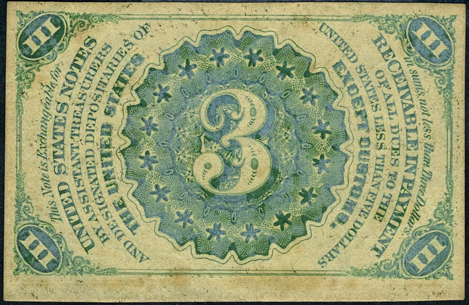 FR. 1226 3 c. 3rd Issue Fractional Note CU - Previously Mounted - Image 3 of 3