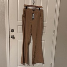 Nasty Gal Fluid Flare tan khaki  Trousers Uk 12 US 8 new with tags