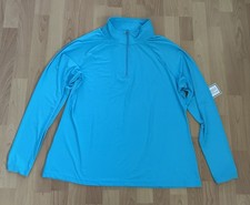 Lands' End Womens Cooling Quarter Zip Rash Guard Sz XL Long Sleeve Shirt UPF 50