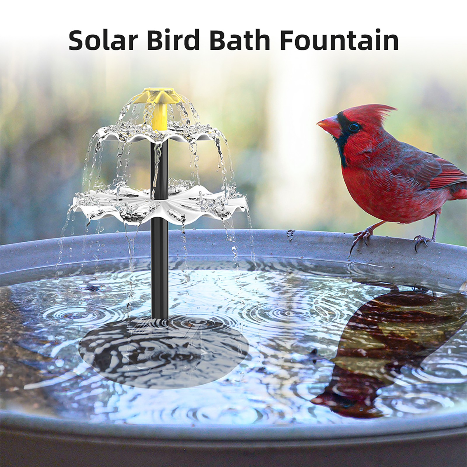 2.5W Solar Fountain Pump For Bird Bath With 9 Nozzles Solar Powered Water