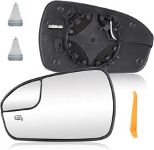 Power Heated Mirror Glass for 2013-2020 Fusion with Rear Holder, Blind Spot Desi