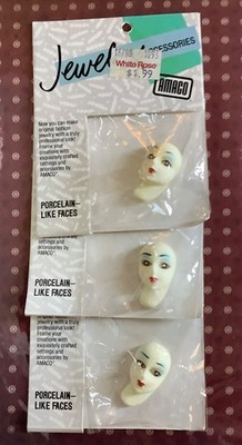 Porcelain-like Profile Face Plastic Jewelry Accessories Amaco