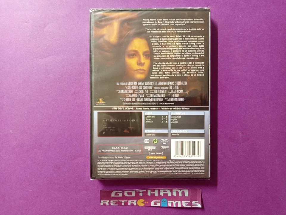 El Silencio de los Corderos en DVD nueva precintada - Imagen 2 de 2