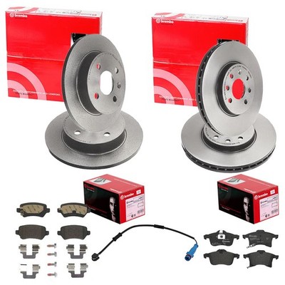 brembo BREMSSCHEIBEN + BELÄGE VORNE + HINTEN passend für OPEL ASTRA H