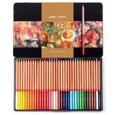 Oil-Based Colored Pencils Set 36 Colors 3.7mm Thick Core Iron Box Artist Renoir