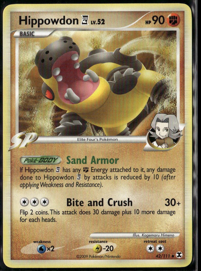 Hippowdon E4 42/111 Uncommon Rising Rivals LP Pokemon Card