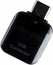 Samsung OEM On-The-Go OTG USB to USB-C Adapter - Glossy Black 2 Pack