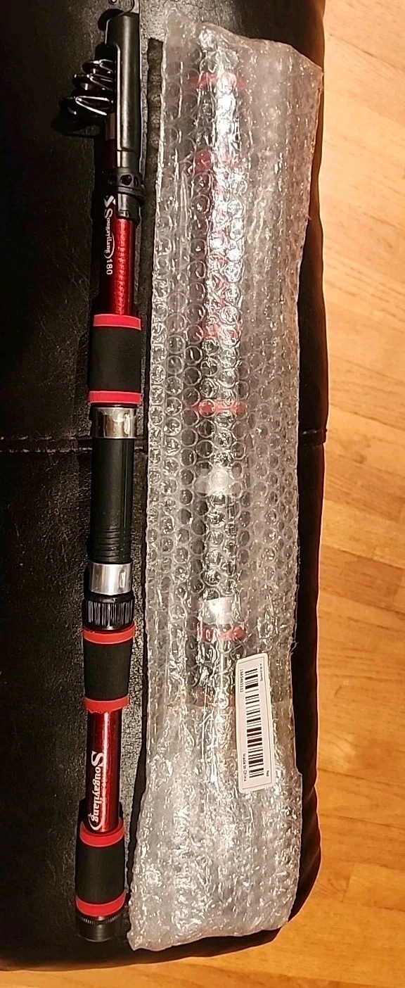 Sougayilang 180 Fishing Rods (2) High Tensile Strength 24 1/4" Red, 2 New Rods