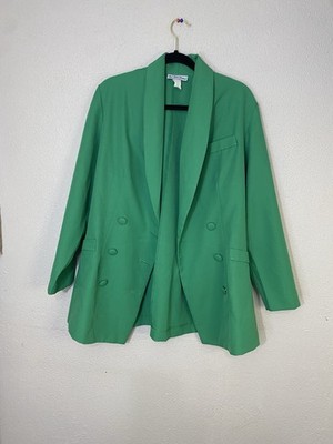 Vintage Style Setter Fashions Green Blazer & Skirt Set Made In USA Size 20