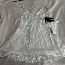 Fashion Nova Best You Ever Had Baby Doll Thong Sheer Mesh Pink NEW size L 