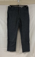 Banana Republic Women's Gray Sloan Fit Micro Check Plaid Ankle Pants Size 6