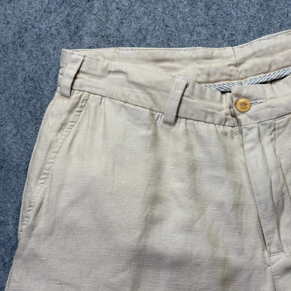 Bill's Khakis Pants Men 33 x 30 Beige Flat Front M3 Linen Cotton Blend Chinos - Image 4 of 4