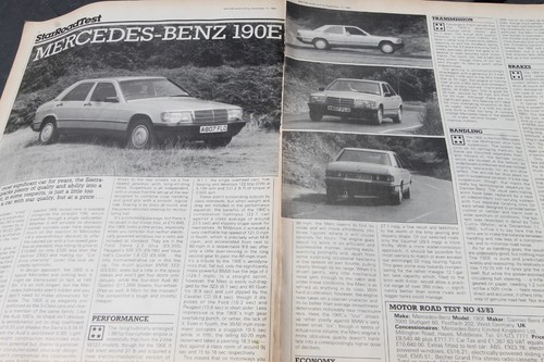 Original 1983 Motor extracted mag test (folded) MERCEDES-BENZ 190E