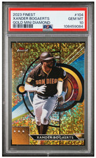2023 Topps Finest Xander Bogaerts #104 Gold Mini-Diamond Refractor /50 PSA 10