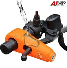 Motorcycle Scooter Lock Brake Alarm Handlebar Throttle Grip Security Orange