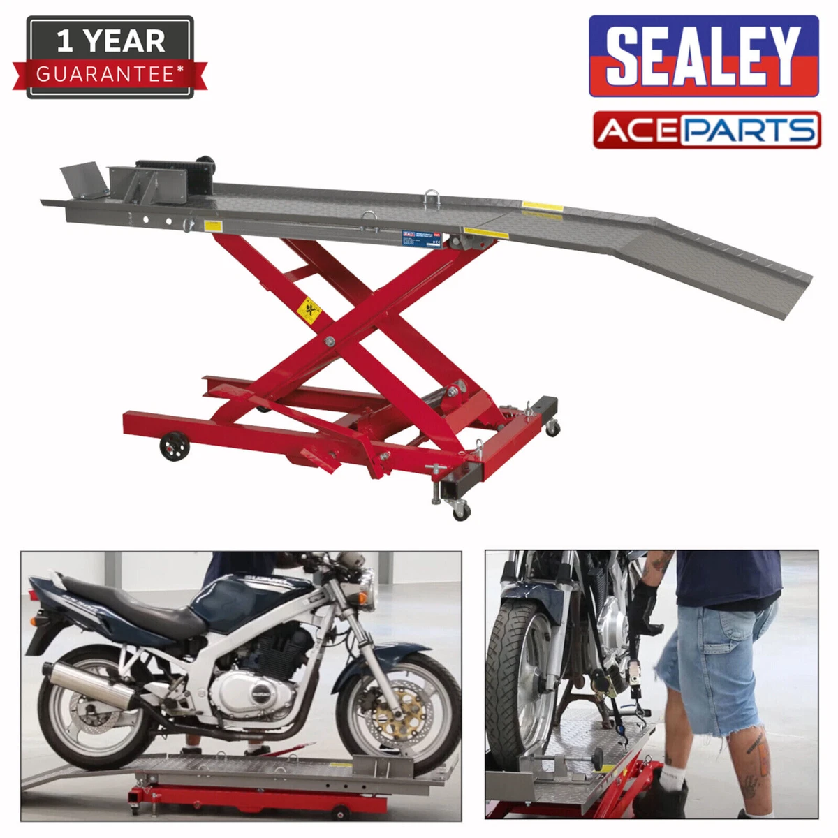 Sealey MC365 Hydraulic Motorcycle Motorbike Lift Ramp Bench 365Kg