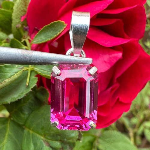Natural 16.25 Ct Pink Sapphire Certified Loose Gemstone Pendant 925 Solid Silver - Picture 7 of 7