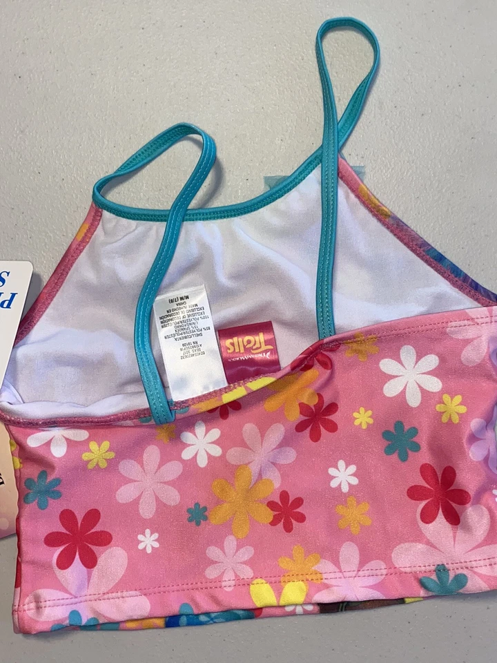 Dreamworks Trolls World Tour Traje de Baño Dos Piezas Niñas Jóvenes Talla M 7/8 Foto 4 de 4