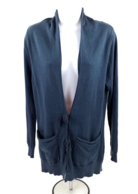 Banana Republic Factory Blue Long Sleeve Double Tie Cardigan Sweater Womens S