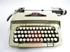 Vintage Mid-Century Smith-Corona Deville Deluxe Typewriter MCM Beige thumbnail