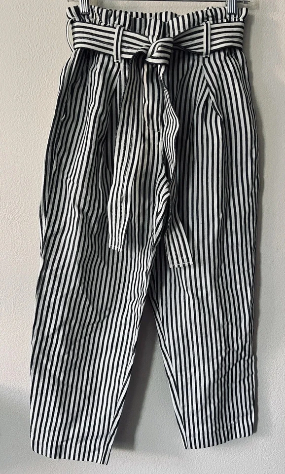 3.1 飞利浦 LIM 条纹腰带礼服裤踝锥形尺寸 4 28 英寸 W — 第 4/4 张图片