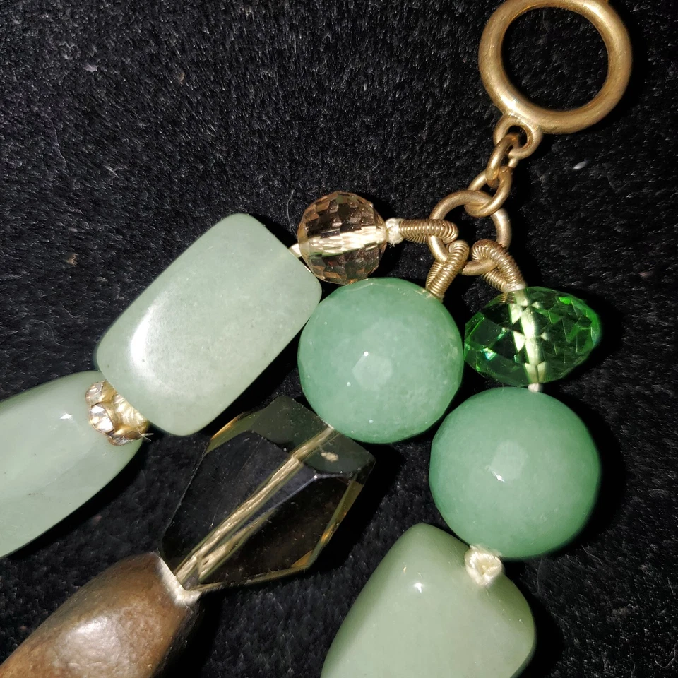 Stella & Dot Camilla Necklace - Green, brown & clear stones. Retired item. - Image 4 of 4