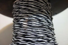 25 Feet 22 Awg Twisted Pair Black/White Stranded Silver Plated CopperTeflon Wire