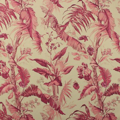 BRAEMORE BAMBOO PALM BERRY PINK TROPICAL FLORAL MULTIPURPOSE FABRIC BY YARD 54''W