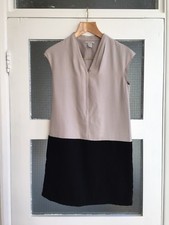 Gorgeous H&M Beige and Black Sleeveless Party Evening Cocktail Dress Small 6 36