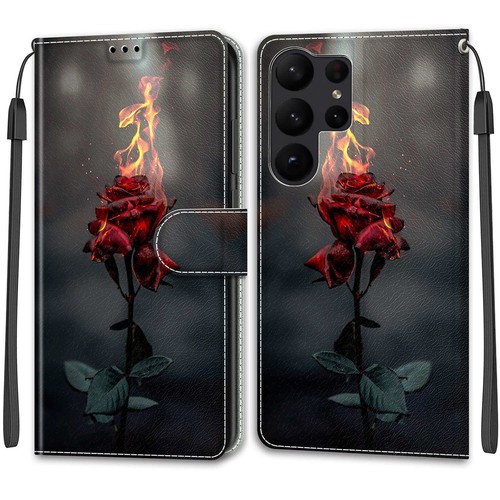 For Samsung S23 Ultra S22 S21 S20 FE S10 Magnetic Leather Pattern Wallet Case - Picture 11 of 32
