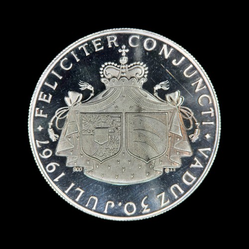 LIECHTENSTEIN. 1967, Medal, Silver - Vaduz Marriage, Crown Prince Johann Adam ๐ - Picture 4 of 4