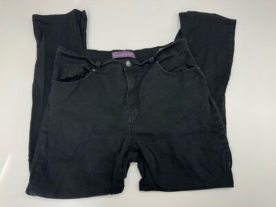 Gloria Vanderbilt Womens Amanda Jeans Size 14 Short Black Denim