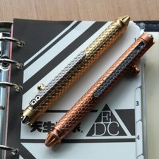 EDC Brass Titanium Copper Bolt Action Pen Multi Function Writing Ballpoint Pen