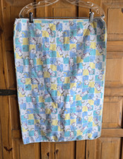 Vtg Baby Receiving Blanket Sheep Bunnies Lovie Blankie 25x37" Farmhouse Nursery