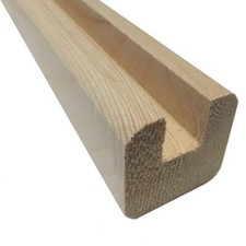 Cornice Terminale a U e Listelli per Grigliato e Perline In Legno di Abete