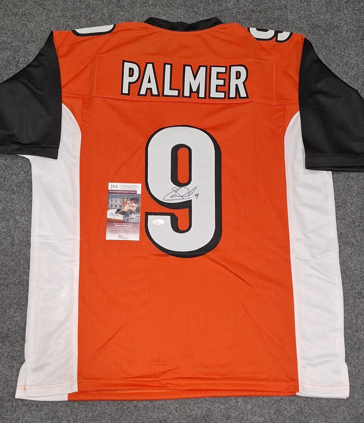 Carson Palmer Autographed Signed Cincinnati Bengals jersey JSA Witness COA 