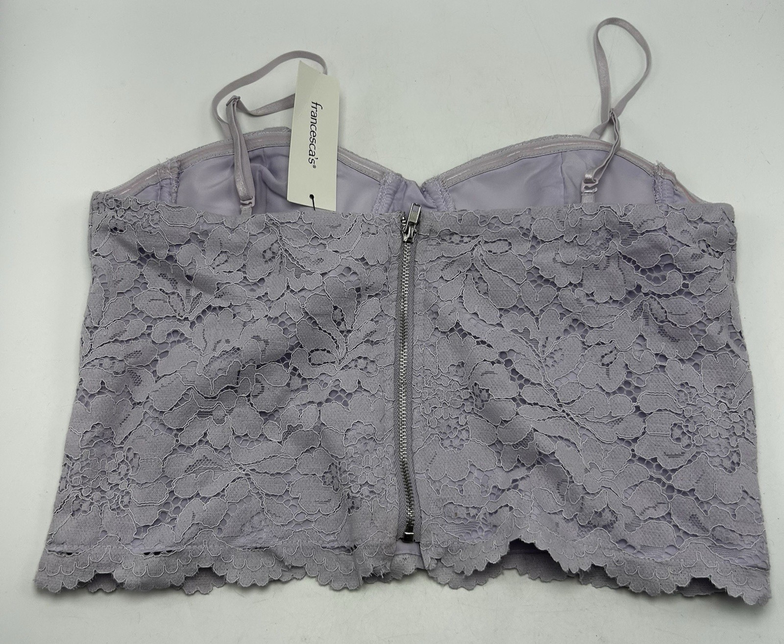Audrey Parks Womens Top M Medium Purple Lace New Coquette Pin Up Francescas