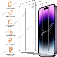 Tempered Glass Cover Clear Screen Protector Lot For iPhone 15 14 13 12 11 8 7 6